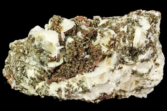 Pyrite On Calcite & Quartz - El Hammam Mine, Morocco #80365